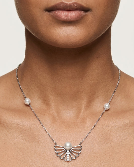 925 sterling silver pearl necklace for daily wear