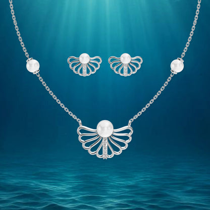Creselle Freshwater Pearl & 92.5 Silver Necklace Set