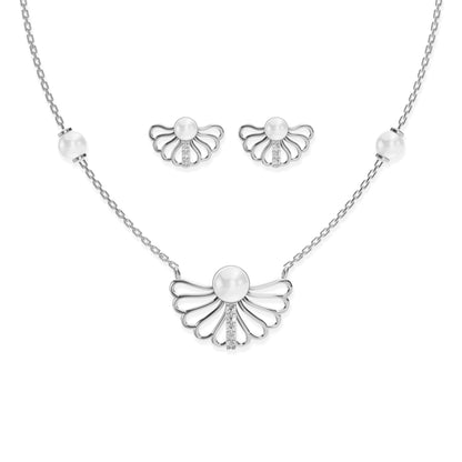Creselle Freshwater Pearl & 92.5 Silver Necklace Set