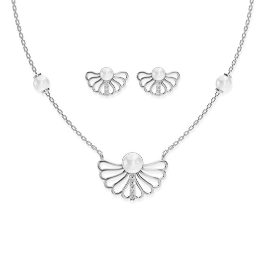 Creselle Freshwater Pearl & 92.5 Silver Necklace Set