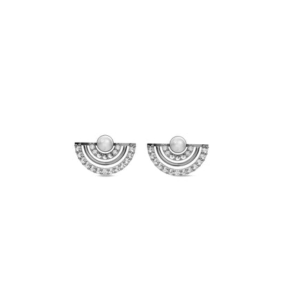 Semi Arc pearl necklace set fashionable silver jewelry