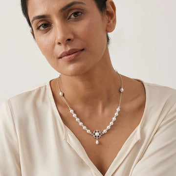 925 sterling silver pearl necklace for daily wear