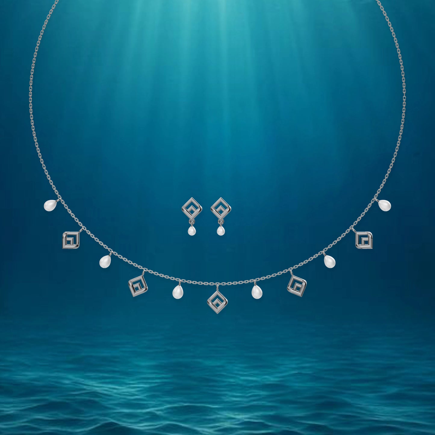Kaira charms pearl necklace set layered styling