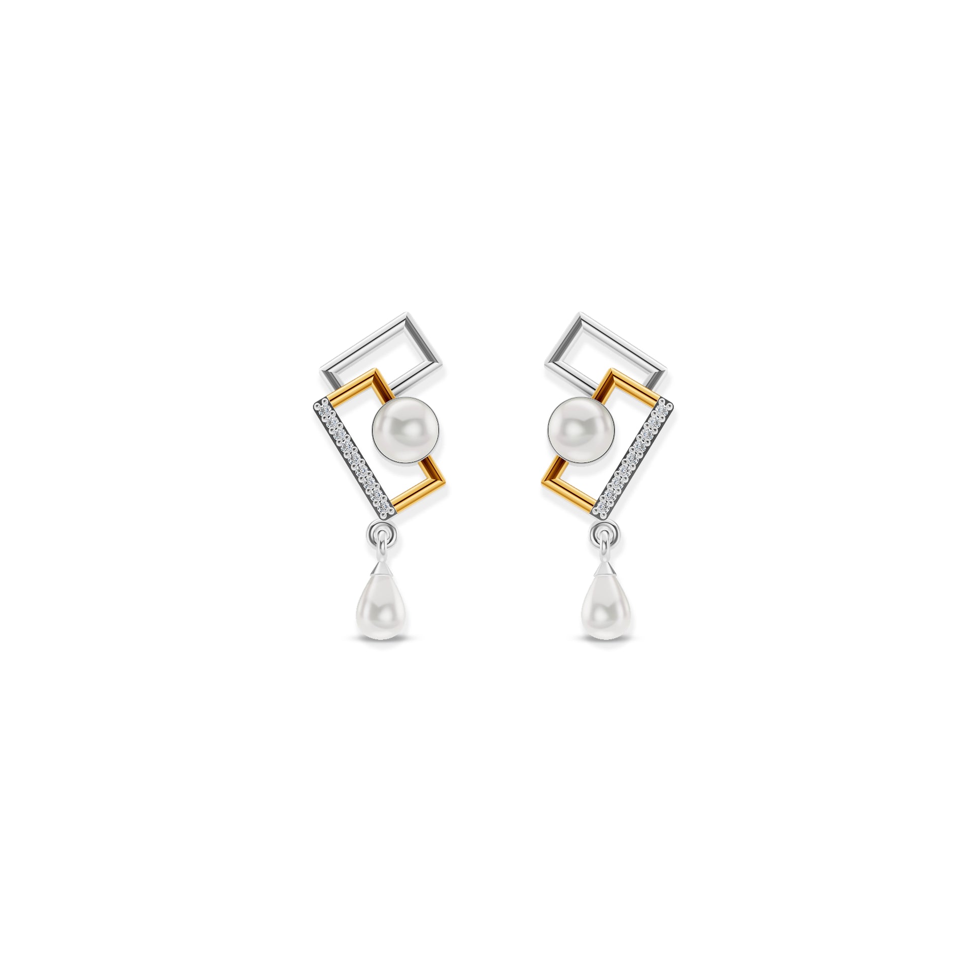 Zora silver gold plated necklace set detailed view