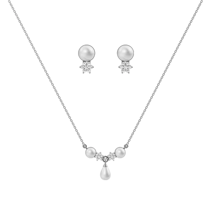 Grace Freshwater Pearl & 92.5 Silver Necklace Set