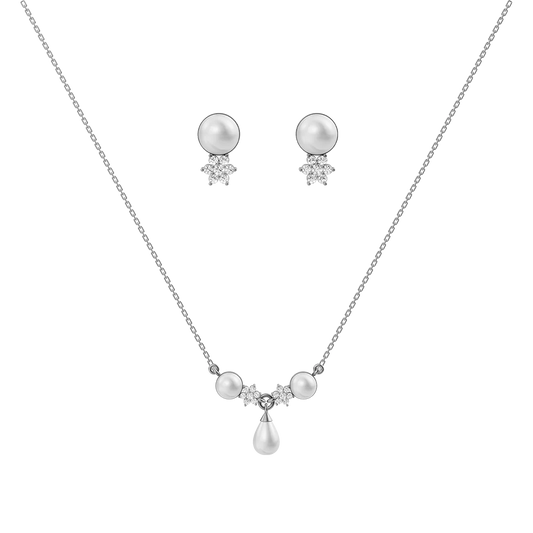 Grace Freshwater Pearl & 92.5 Silver Necklace Set
