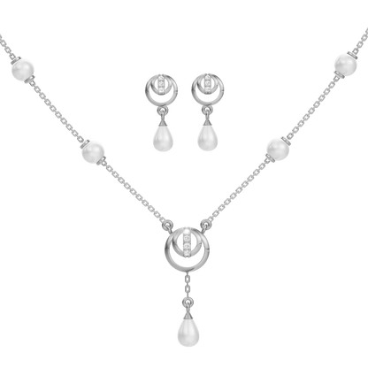 Cirra Freshwater pearl & 92.5 Silver Necklace Set