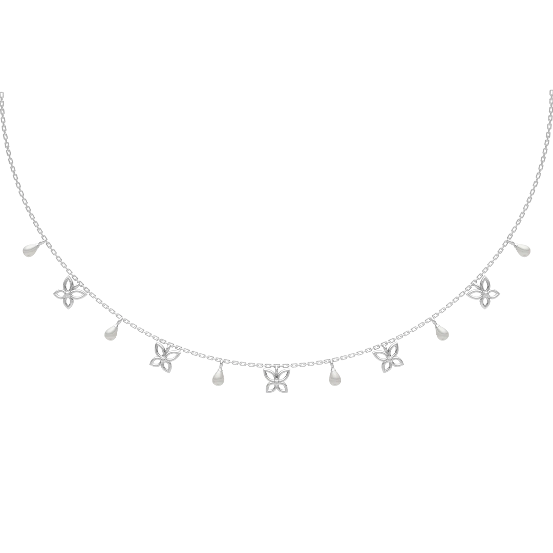 Magical Garden Freshwater Pearl & 92.5 Silver Charms Necklace Set