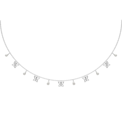 Magical Garden Freshwater Pearl & 92.5 Silver Charms Necklace Set