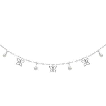 Magical Garden Freshwater Pearl & 92.5 Silver Charms Necklace Set