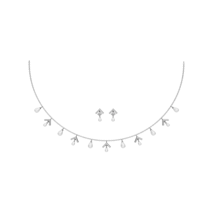 Arlette Charms Freshwater pearl & 92.5 Silver Necklace Set