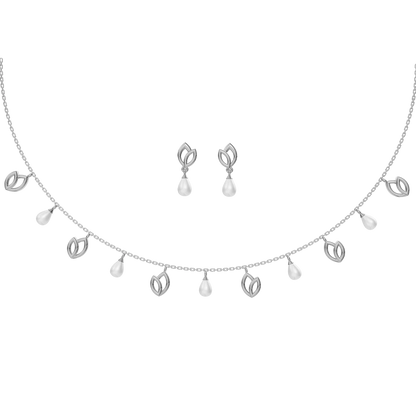 Petra Charms Freshwater pearl & 92.5 Silver Necklace Set