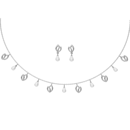Petra Charms Freshwater pearl & 92.5 Silver Necklace Set