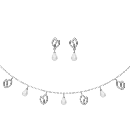 Petra Charms Freshwater pearl & 92.5 Silver Necklace Set