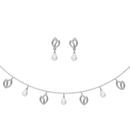 Petra Charms Freshwater pearl & 92.5 Silver Necklace Set