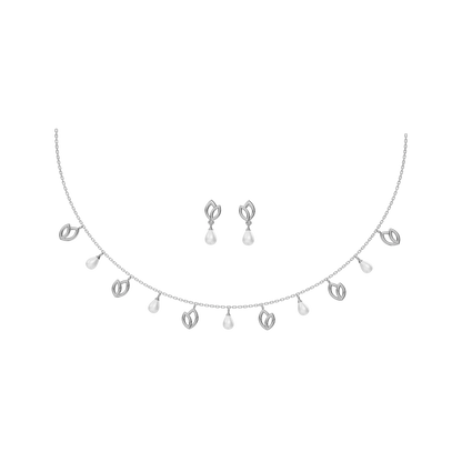 Petra Charms Freshwater pearl & 92.5 Silver Necklace Set