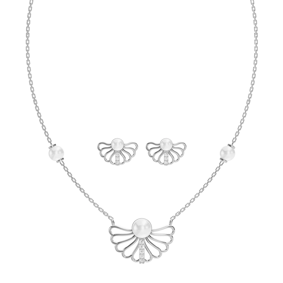 Creselle Freshwater Pearl & 92.5 Silver Necklace Set