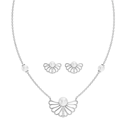 Creselle Freshwater Pearl & 92.5 Silver Necklace Set