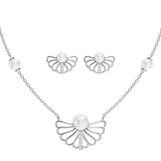 Creselle Freshwater Pearl & 92.5 Silver Necklace Set