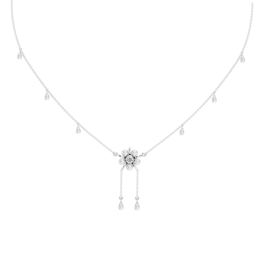 Floret Freshwater Pearls & 92.5 Silver Necklace