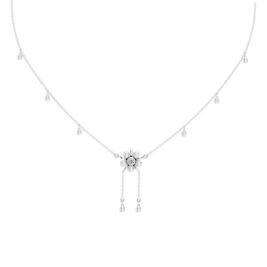 Floret Freshwater Pearls & 92.5 Silver Necklace