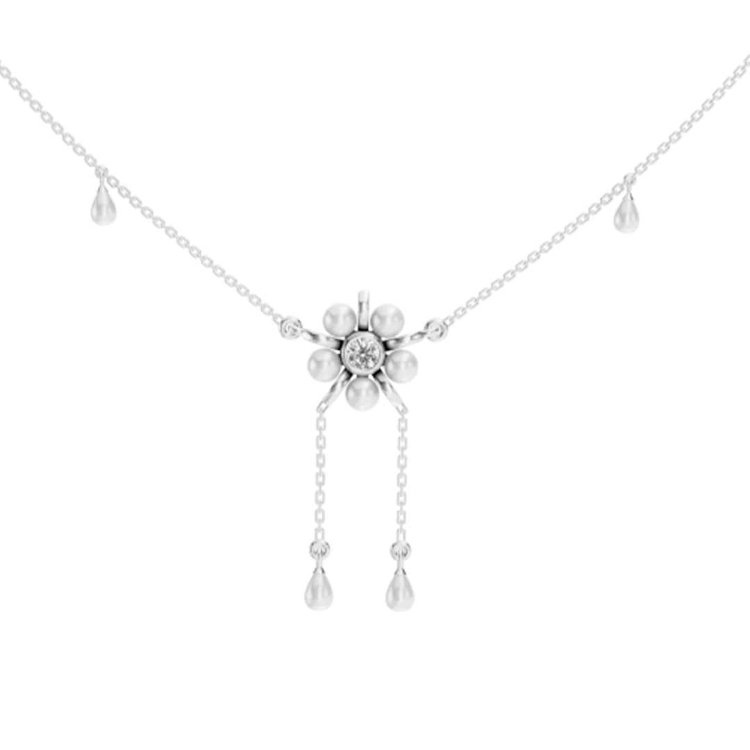 Floret Freshwater Pearls & 92.5 Silver Necklace