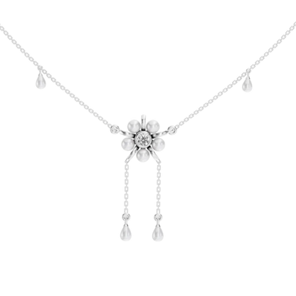 Floret Freshwater Pearls & 92.5 Silver Necklace