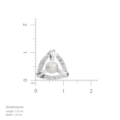 Trinity Pearl & 92.5 Silver Stud Earrings
