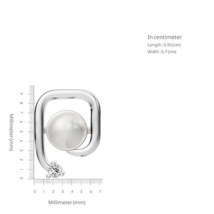 Arosqure Pearl & 92.5 Silver Studs Earrings