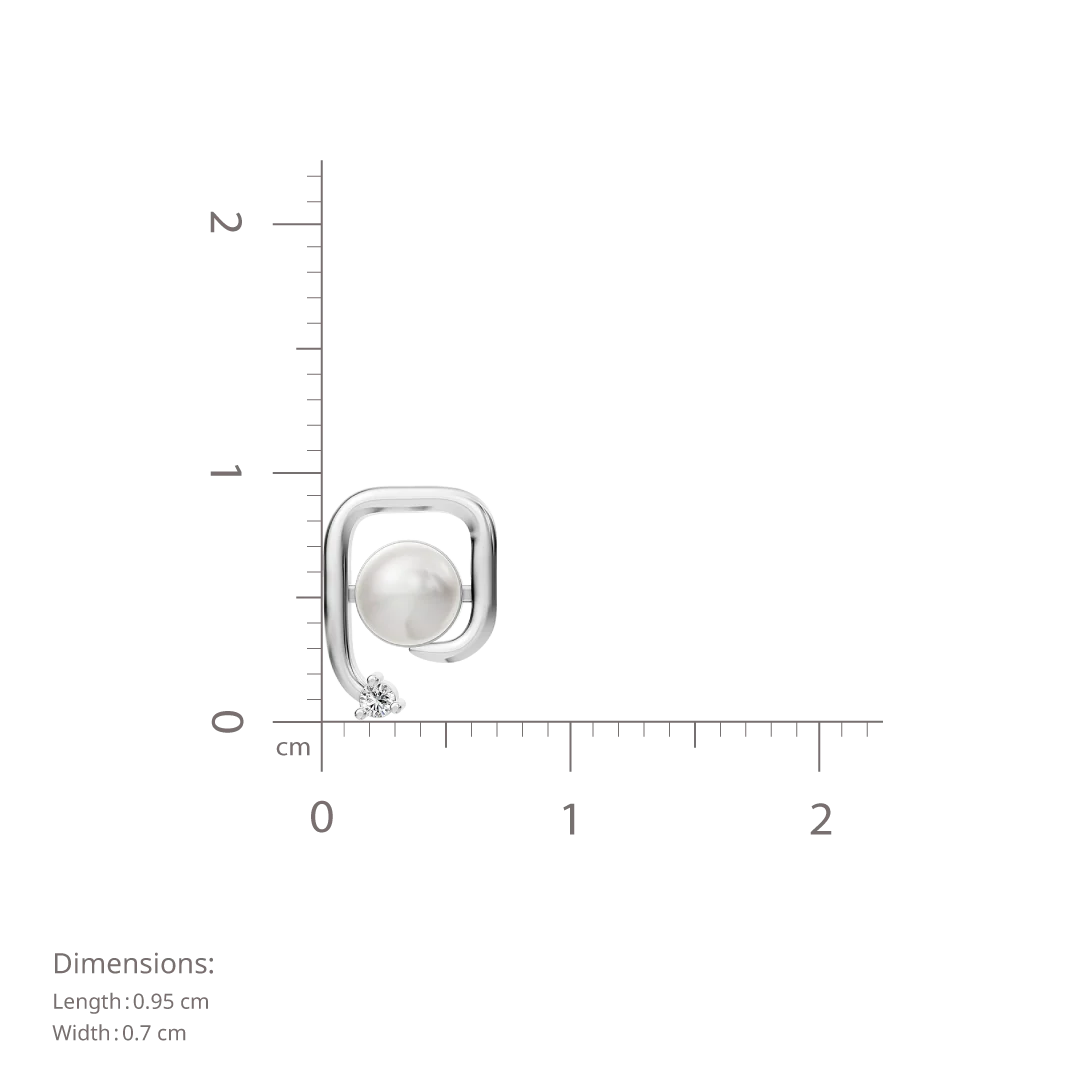 Arosqure Pearl & 92.5 Silver Studs Earrings