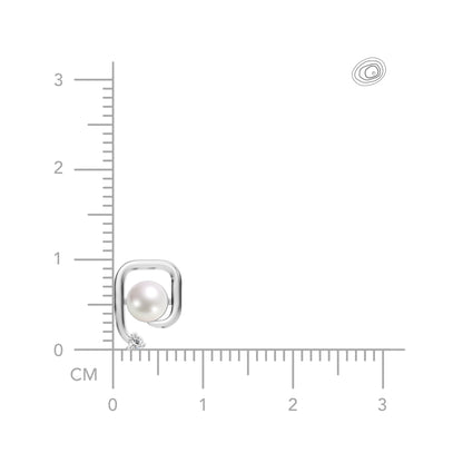 Arosqure pearl 92.5 silver stud earrings