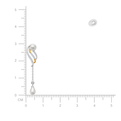Alina 92.5 Silver & Freshwater Pearl Dual-Tone Drop Earrings