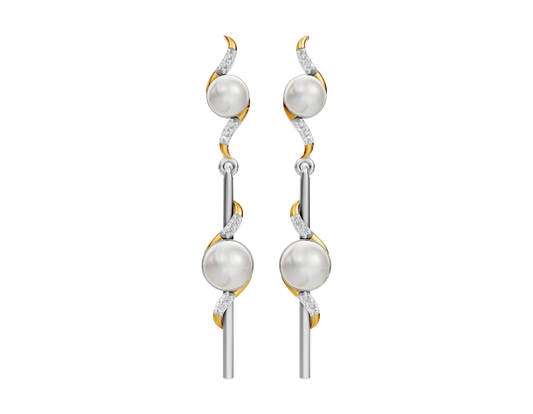 Aria 92.5 Silver & Freshwater Pearl Dual-Tone Earrings