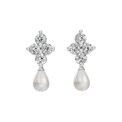 Essential Sparkle Pearl & 92.5 Silver Drop Earrings