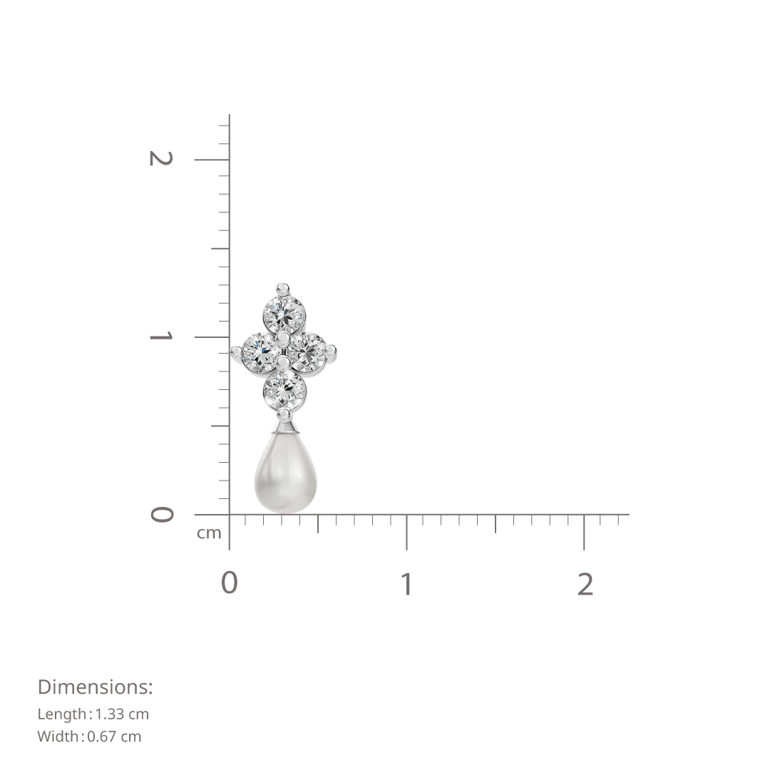 Essential Sparkle Pearl & 92.5 Silver Drop Earrings