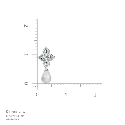 Essential Sparkle Pearl & 92.5 Silver Drop Earrings