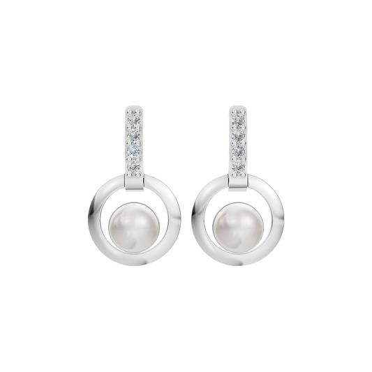 Orion Loop Pearl & 92.5 Silver Earrings