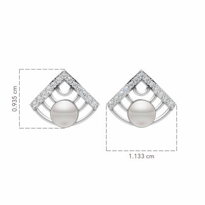 Verge Pearl & 92.5 Silver Earrings