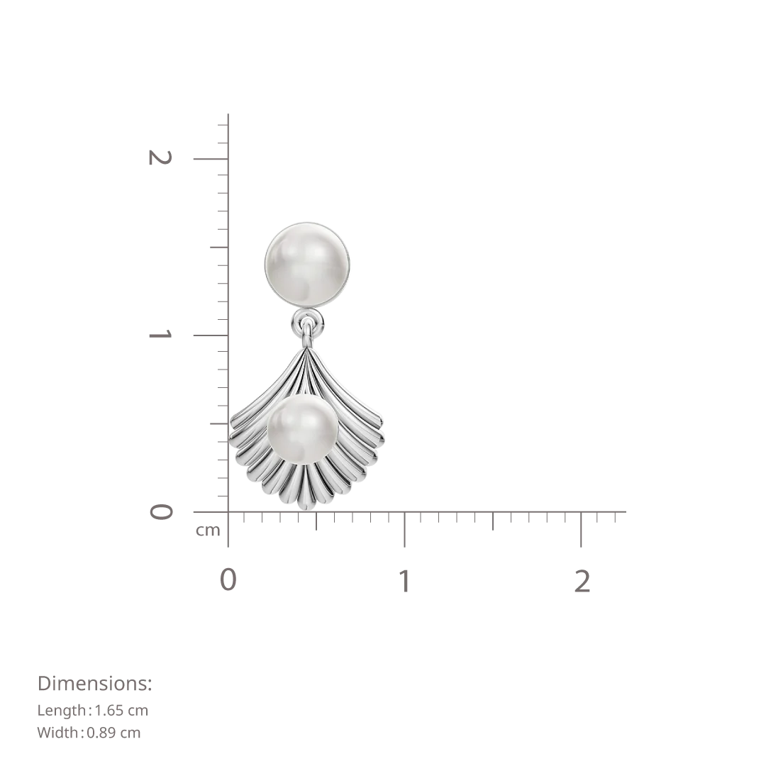 Shellora Pearl & 92.5 Silver Drop Earrings