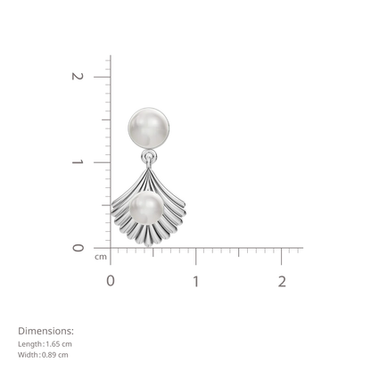 Shellora Pearl & 92.5 Silver Drop Earrings