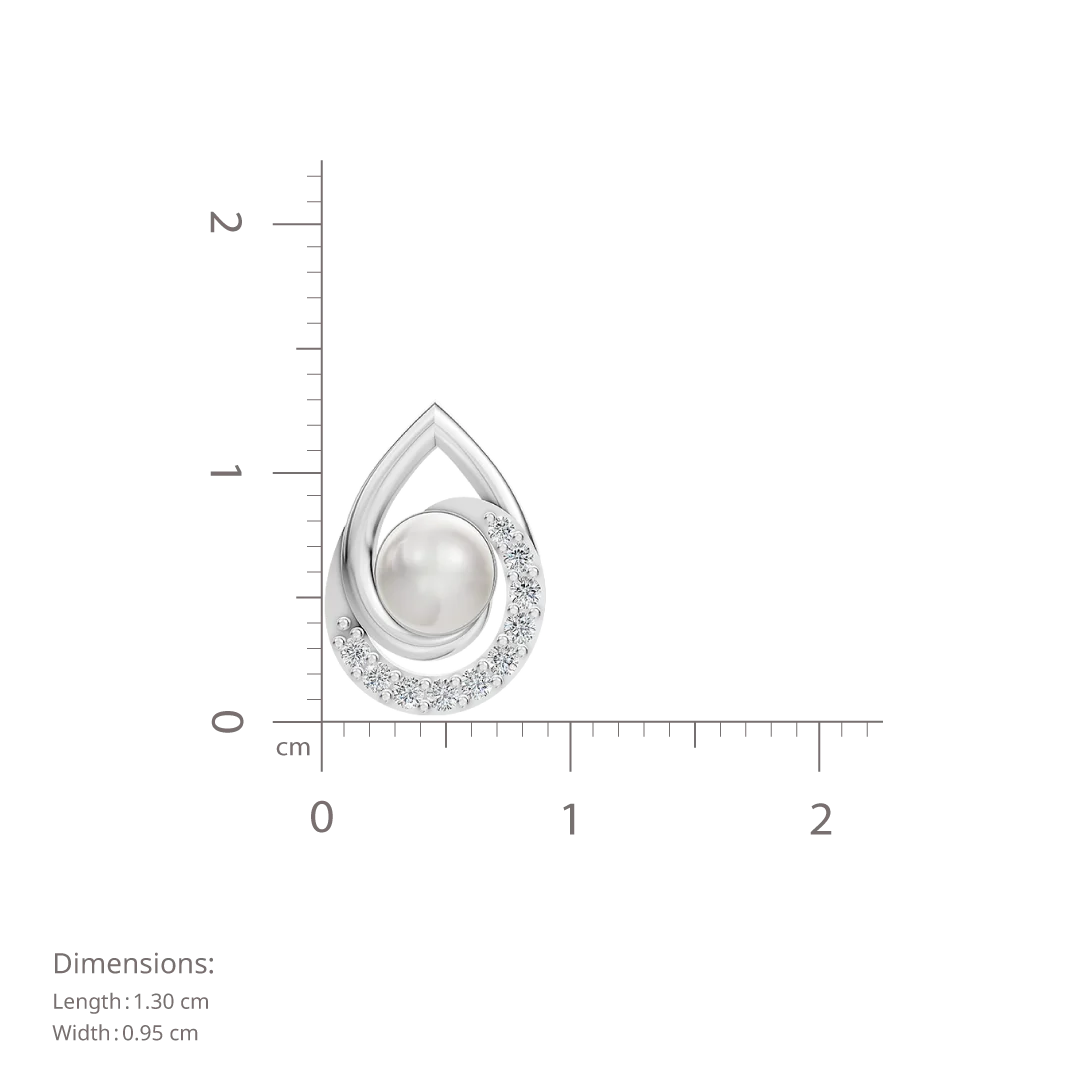 Pearlora Pearl & 92.5 Silver Stud Earrings