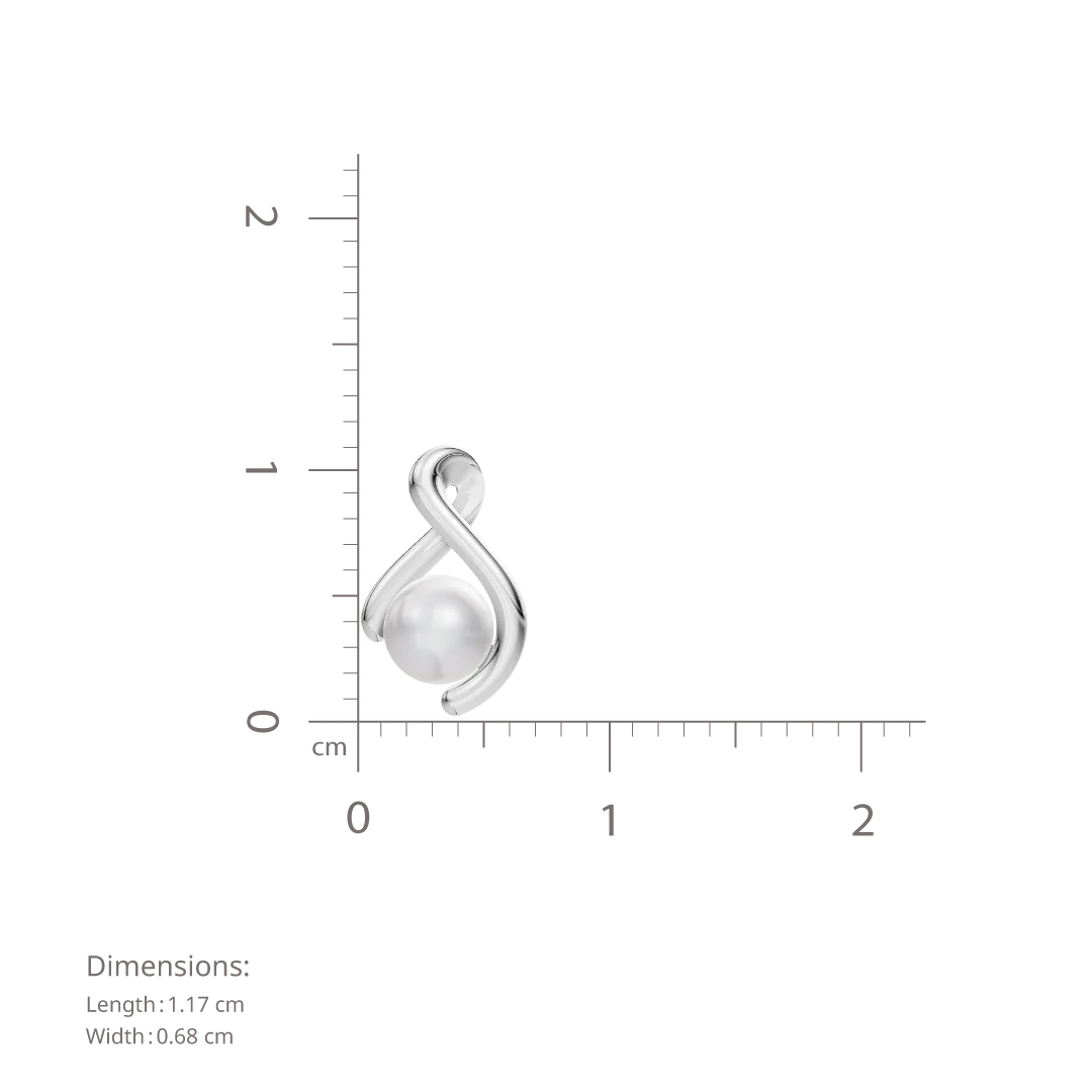 Swirl Pearl & 92.5 Silver Stud Earrings