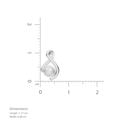 Swirl Pearl & 92.5 Silver Stud Earrings