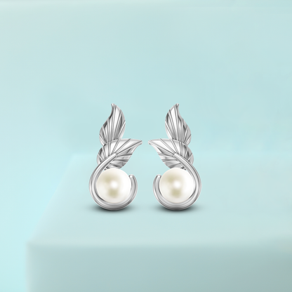 Elara Pearl & 92.5 Silver Studs Earrings