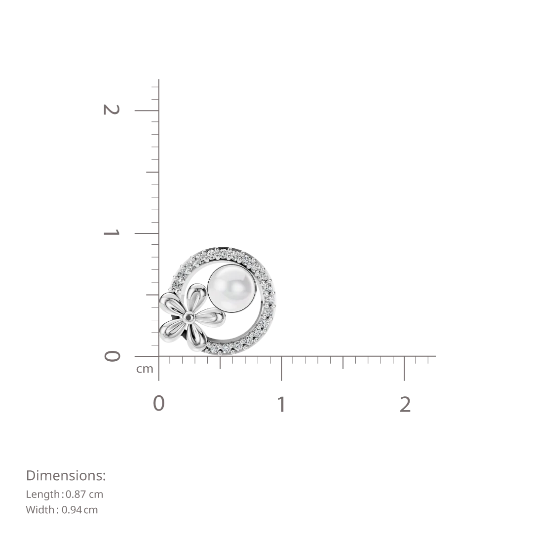 Floral Halo Pearl & 92.5 Silver Stud Earrings