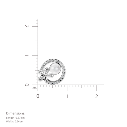 Floral Halo Pearl & 92.5 Silver Stud Earrings