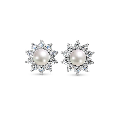 Embrace Pearl & 92.5 Silver Stud Earrings