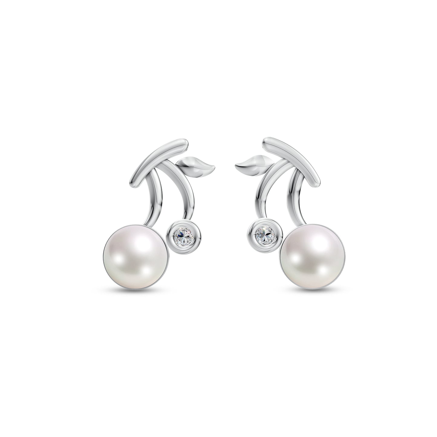 Tiny Bud 92.5 silver freshwater pearl earrings