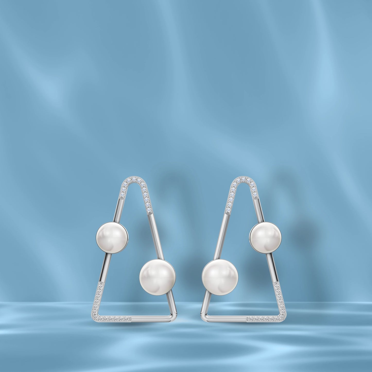 Prism 92.5 silver freshwater pearl earrings