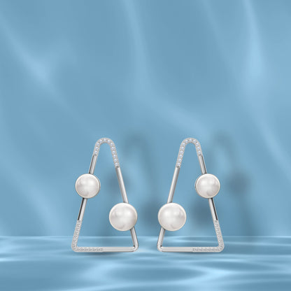 Prism 92.5 silver freshwater pearl earrings